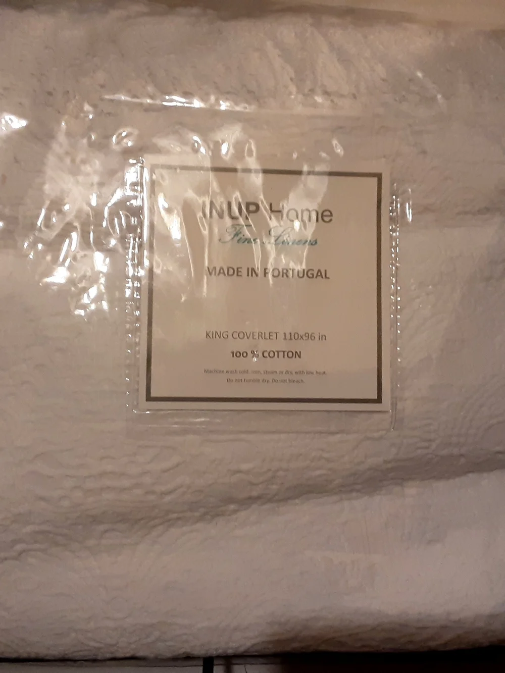 INUP Home Fine Linens King Coverlet - White Cotton